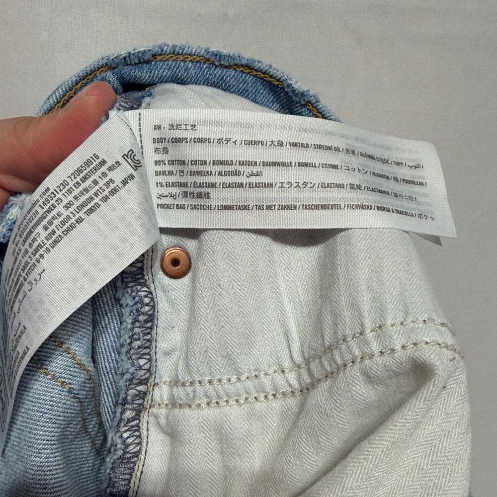 Abercrombie & Fitch Curve Love The 4” Mom Short High Rise Denim Shorts Size 31 - Picture 7 of 7
